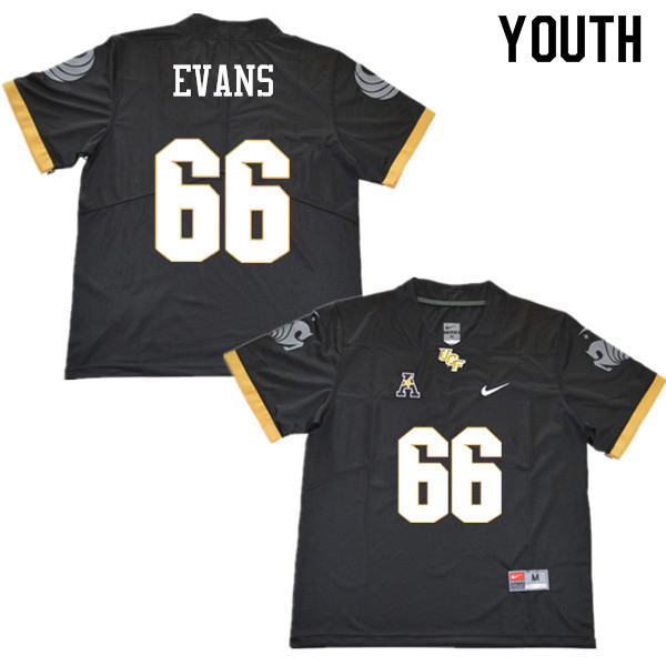 Youth #66 Aaron Evans UCF Knights College Football Jerseys Sale-Black